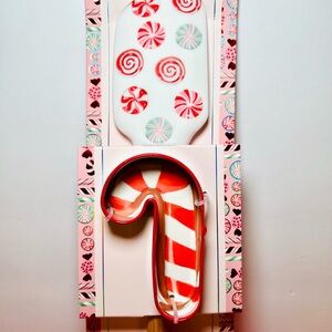 Christmas Peppermint Candy Silicone Cooking Spatula & Candy Cane Cookie Cutter